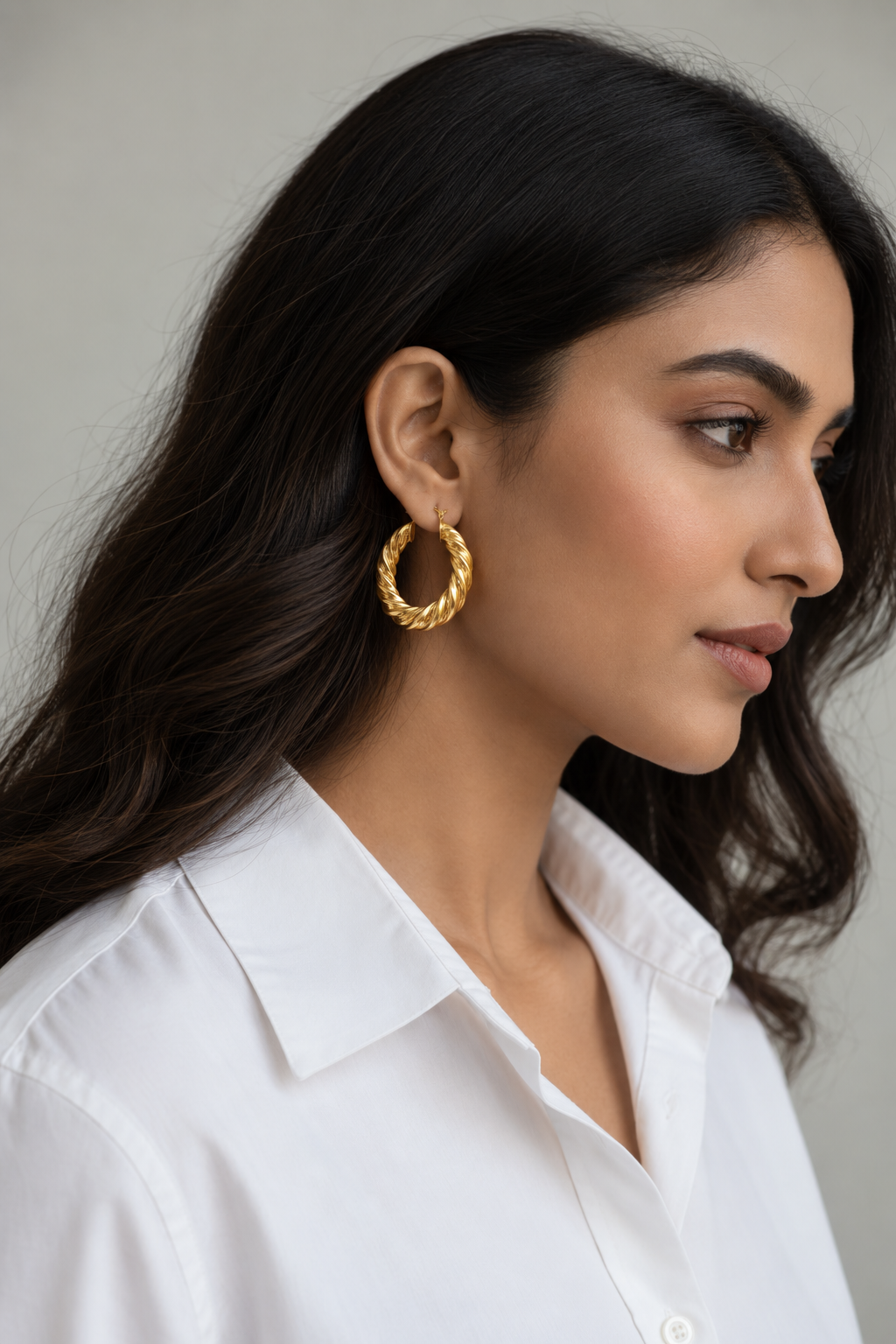 Braided Golden Hoops