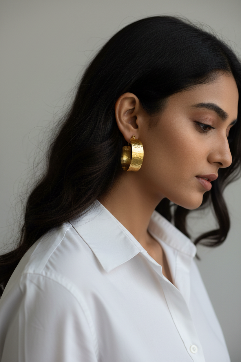 Veera Golden Hoops