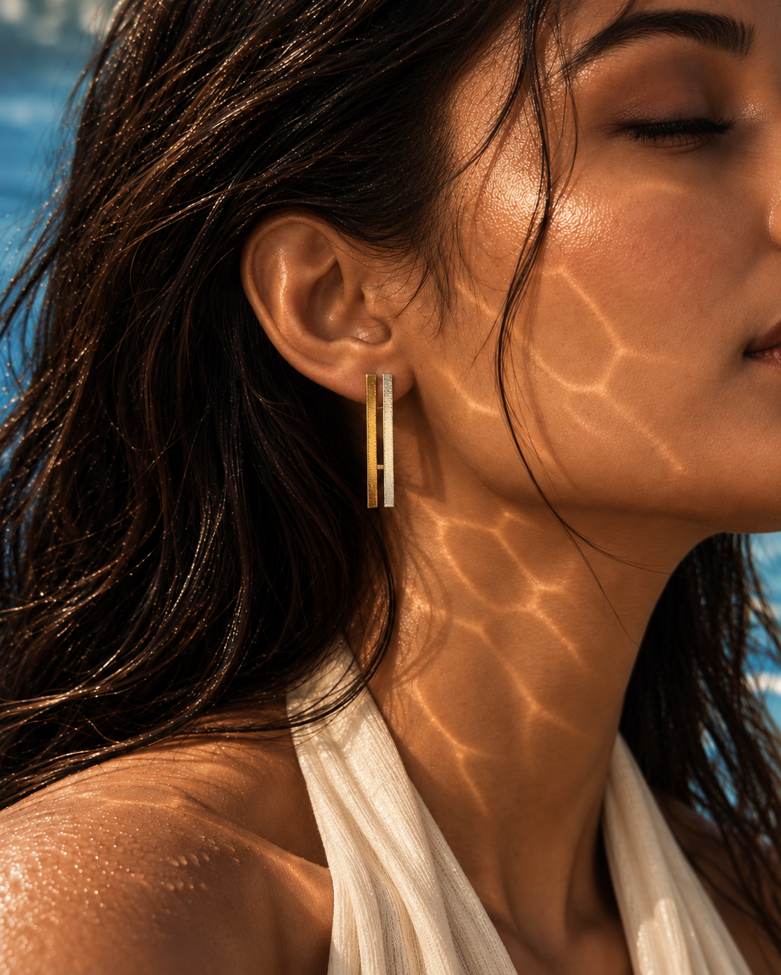 Magic wand Dual tone Earrings