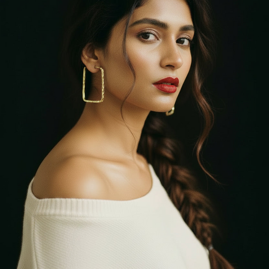 Boxy Golden Hoops